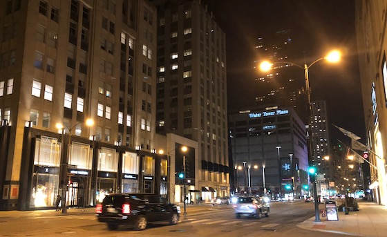 downtown at night